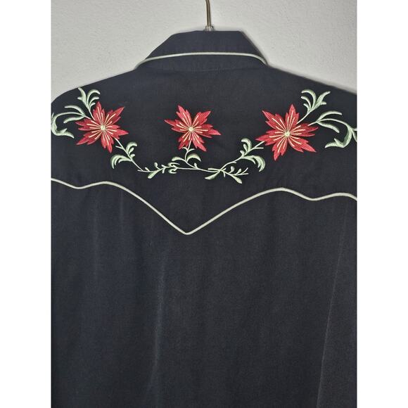 Scully Western Shirt Men's Large Embroidered Pearl Snap Cowgirl Cowboy - Picture 6 of 11